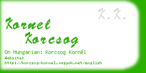 kornel korcsog business card