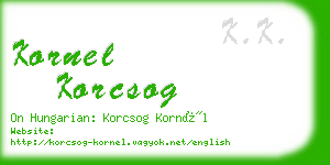 kornel korcsog business card